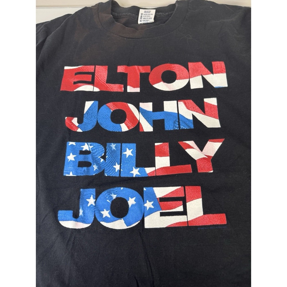 Vintage 1995 Elton John Billy Joel Concert Tour T-Shirt Size XL Single Stitch - Picture 3 of 8